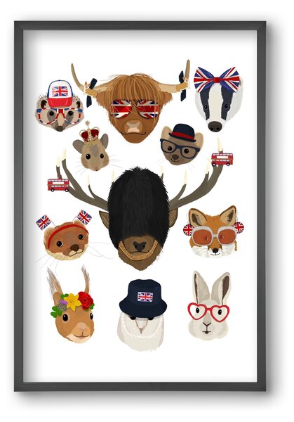 Animals of the planet United Kingdom - falikép keretben | artbridge