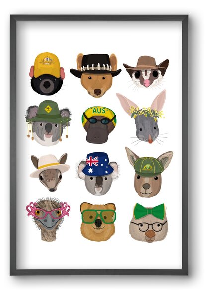 Animals of the planet Australia - falikép keretben | artbridge