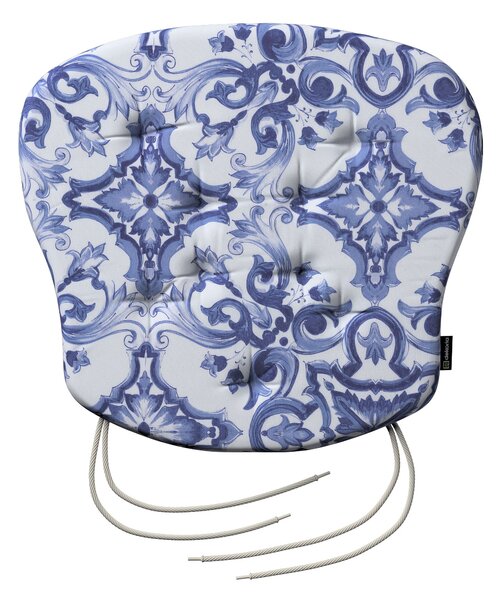 Peter székpárna rögzítőzsinórral termék színe kék szövet mintás
