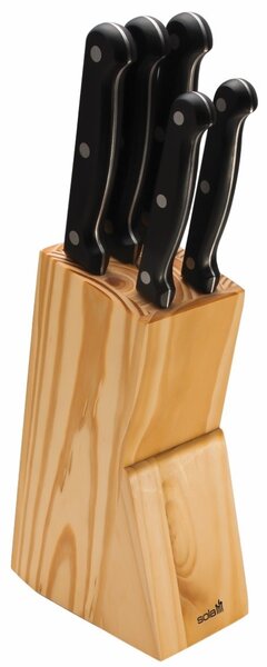 SOLA KNIFE késkészlet fa blokkban, 6 db