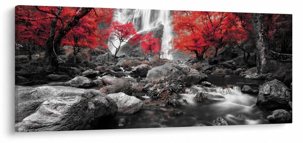 Kép - Vízesések az őszi tájban (120x50 cm)