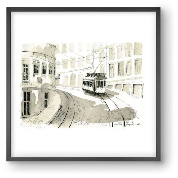 Lisbon Aquarelle No.5 - falikép keretben | artbridge
