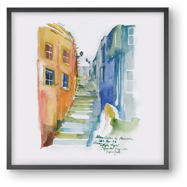 LISBON Aquarelle No.1 - falikép keretben | artbridge