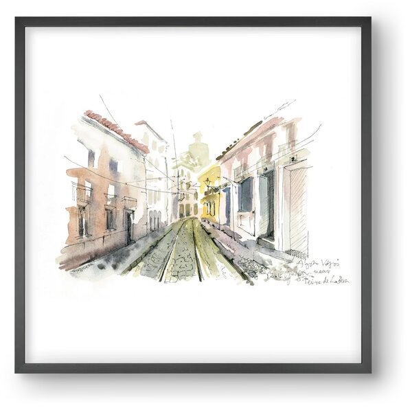 Lisbon Aquarelle No.8 - falikép keretben | artbridge
