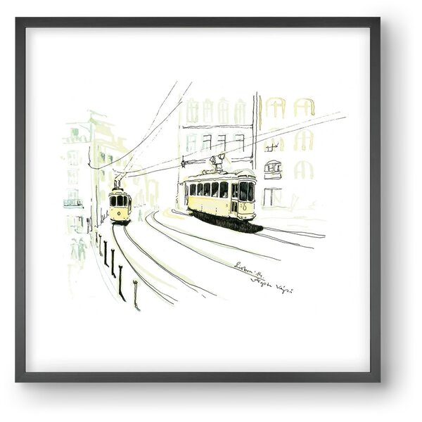 LISBON AQUARELLE NO.9 - falikép keretben | artbridge