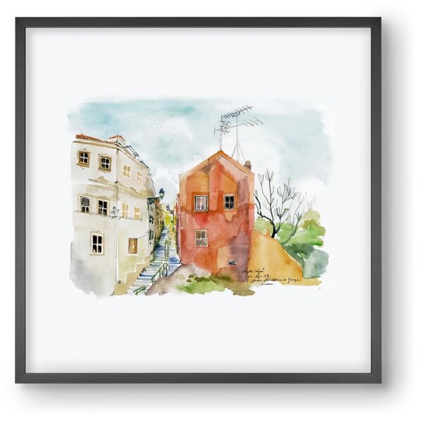 LISBON AQUARELLE NO.12 - falikép keretben | artbridge