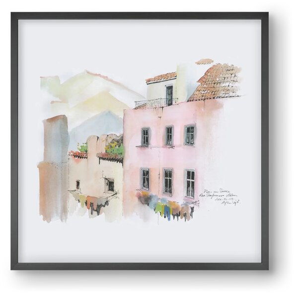 LISBON AQUARELLE NO.14 - falikép keretben | artbridge