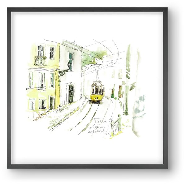 LISBON AQUARELLE NO.27 - falikép keretben | artbridge