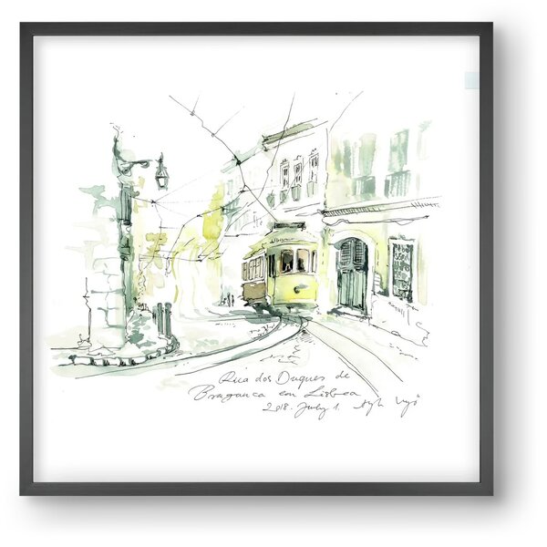 LISBON AQUARELLE NO.28 - falikép keretben | artbridge
