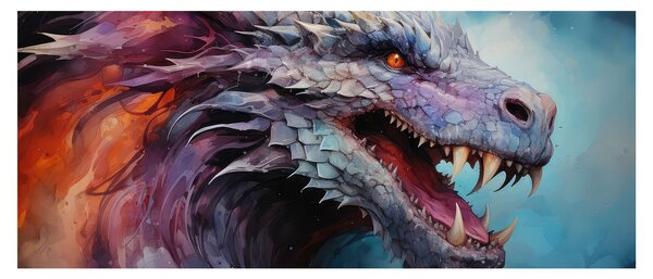 Kép - Egy sárkány illusztrációja (120x50 cm)