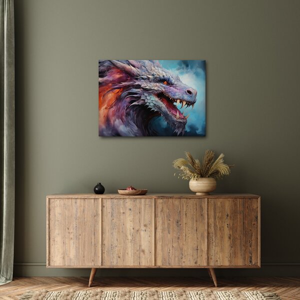 Kép - Egy sárkány illusztrációja (70x50 cm)