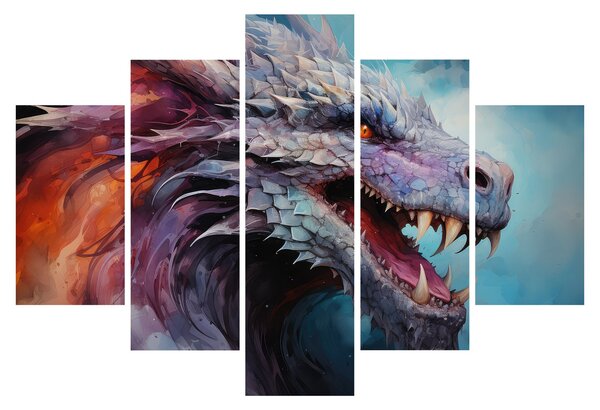 Kép - Egy sárkány illusztrációja (150x105 cm)