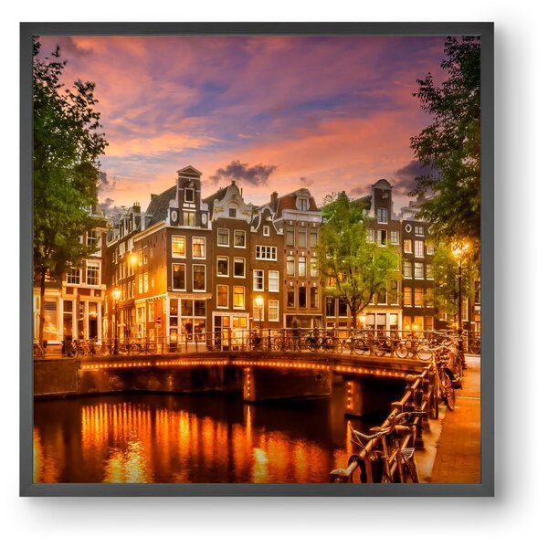 AMSTERDAM Idyllic impression from Singel - falikép keretben | artbridge