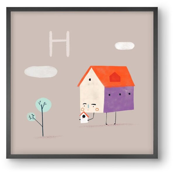 H, mint Házikó - falikép keretben | artbridge