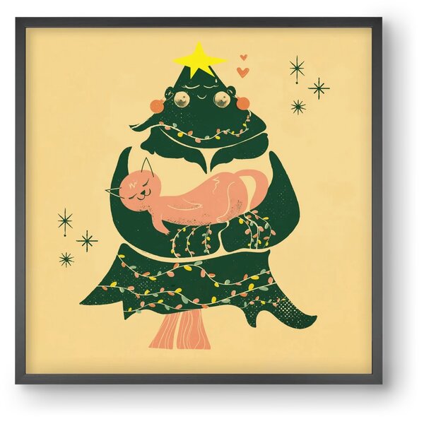 Meowy Christmas - falikép keretben | artbridge