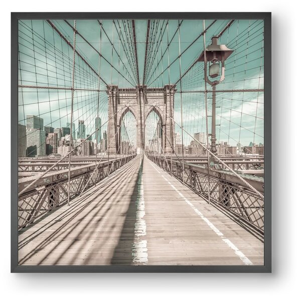 NEW YORK CITY Brooklyn Bridge | urban vintage style - falikép keretben | artbridge