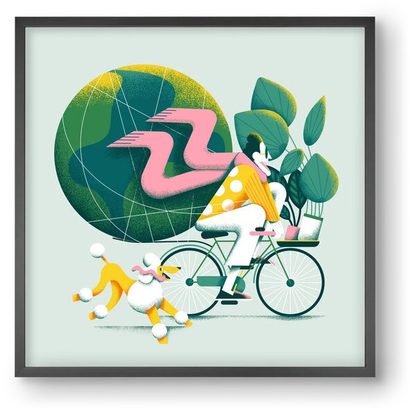 Planet cycler - falikép keretben | artbridge