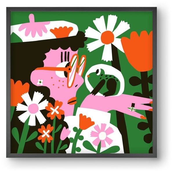 Frog in the garden - falikép keretben | artbridge