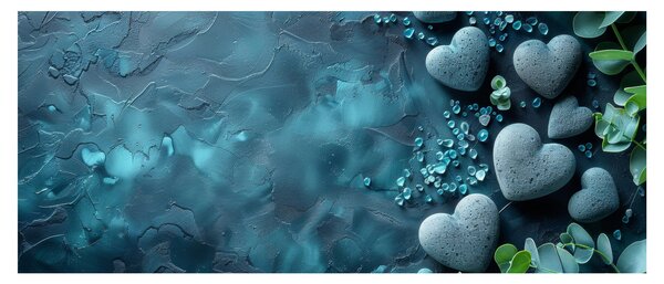 Kép - Szív alakú kövek (120x50 cm)