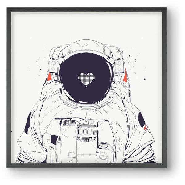Astronaut love - falikép keretben | artbridge