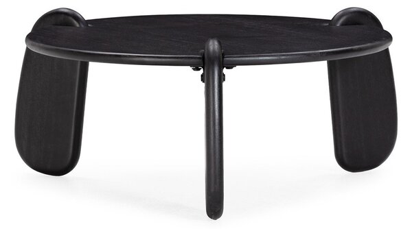Fekete mangófa kerek dohányzóasztal ø 80 cm Tamira – MOME
