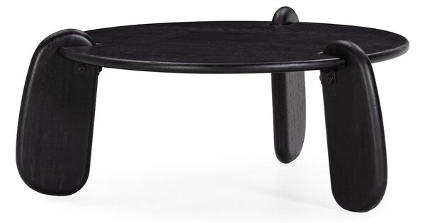 Fekete mangófa kerek dohányzóasztal ø 80 cm Tamira – MOME