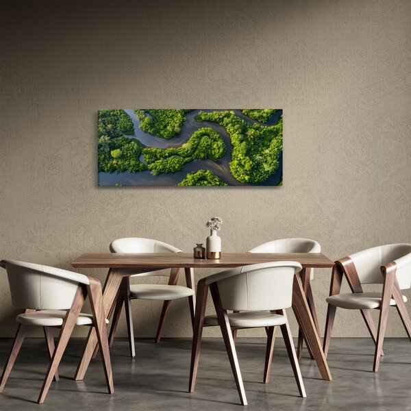 Kép - Erdei táj folyóval (120x50 cm)