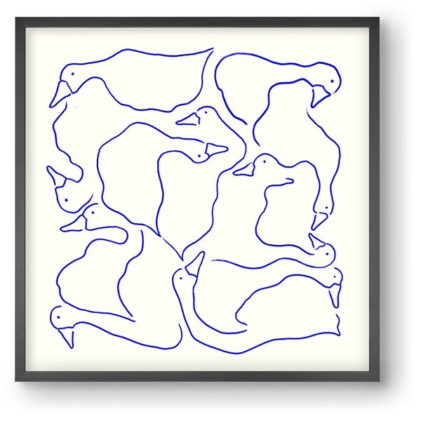 Duck Duck Goose in Blue - falikép keretben | artbridge