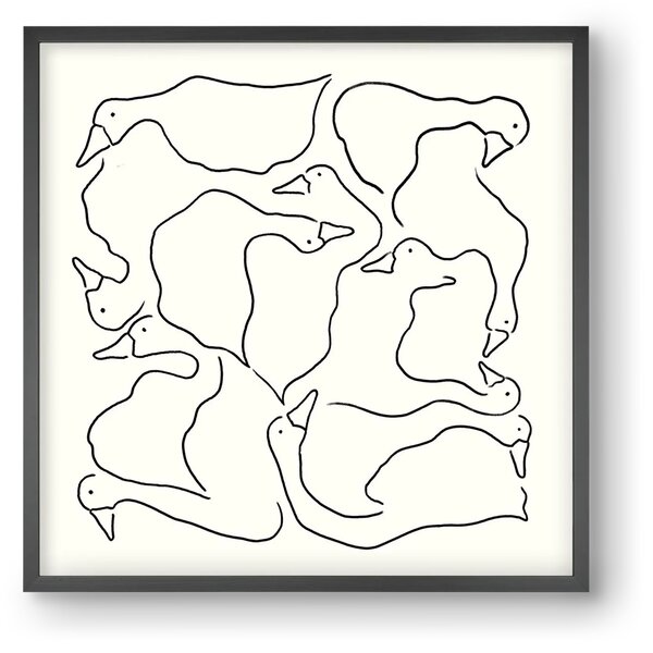 Duck Duck Goose in black and white - falikép keretben | artbridge