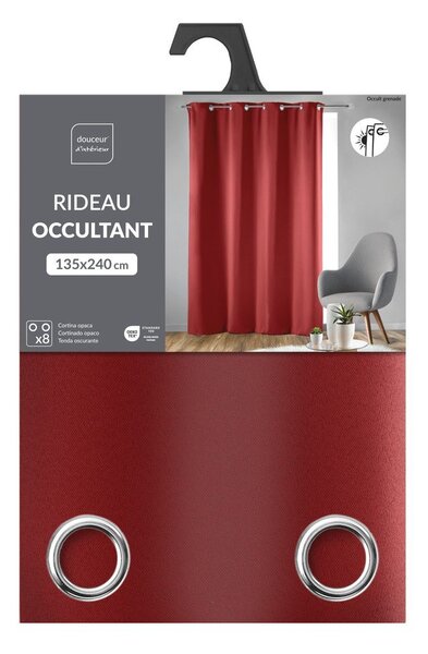 Piros sötétítő függöny 135x240 cm Occult – douceur d'intérieur