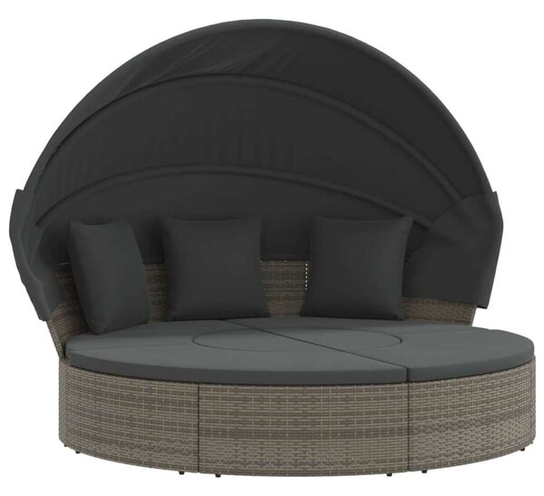 VidaXL Kerek Napozóágy - Polyrattan - 178cm