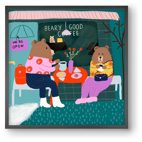 The Bear-y good Coffee Shop - falikép keretben | artbridge
