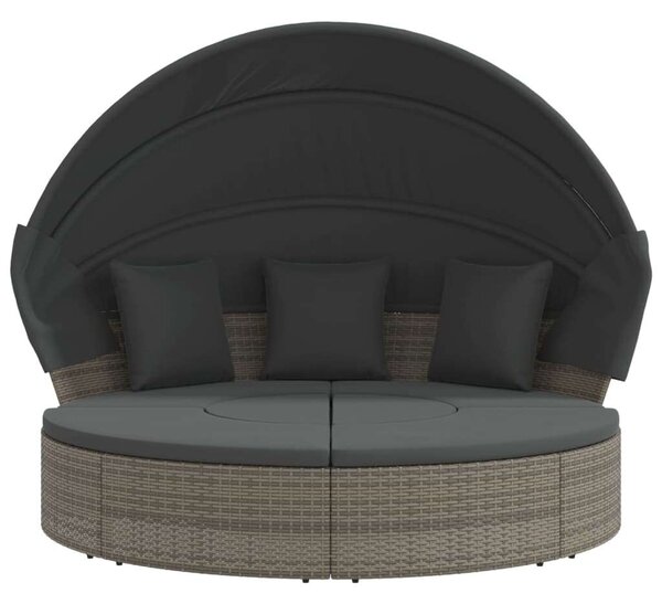VidaXL Kerek Napozóágy - Polyrattan - 178cm