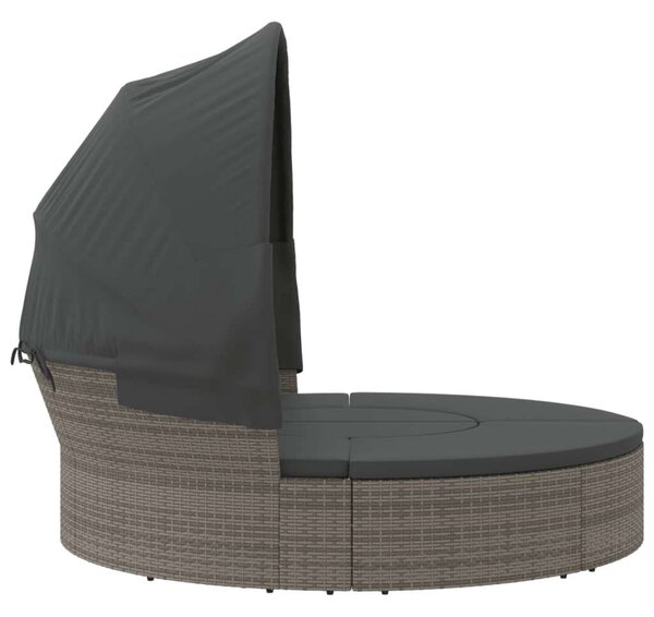 VidaXL Kerek Napozóágy - Polyrattan - 178cm