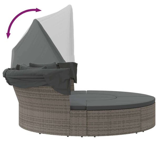 VidaXL Kerek Napozóágy - Polyrattan - 178cm