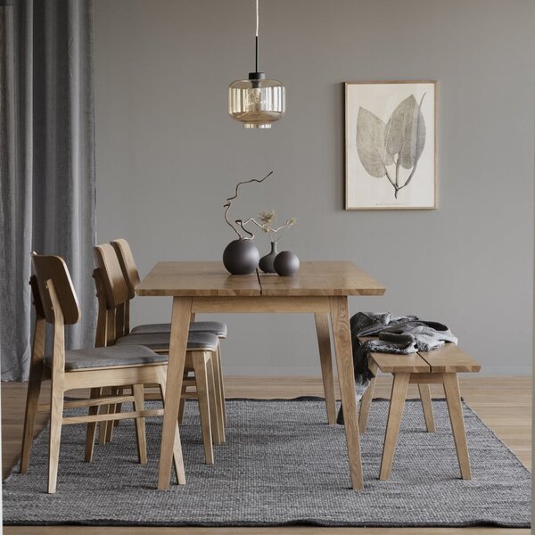 Melfort fa étkezőasztal tölgyfa dekorral, 180 x 90 cm - Rowico