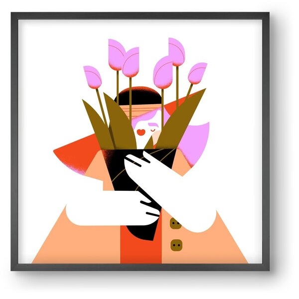 Tulip girl - falikép keretben | artbridge