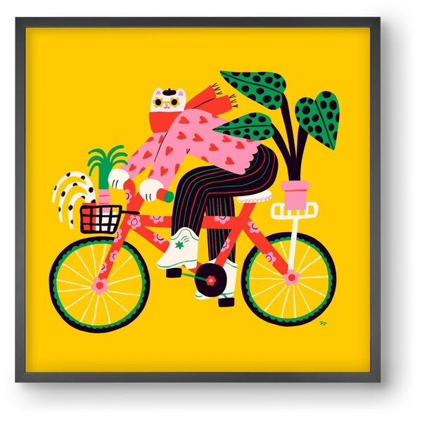 Biking Cat - falikép keretben | artbridge