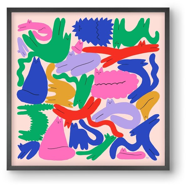 Colorful Cats - falikép keretben | artbridge