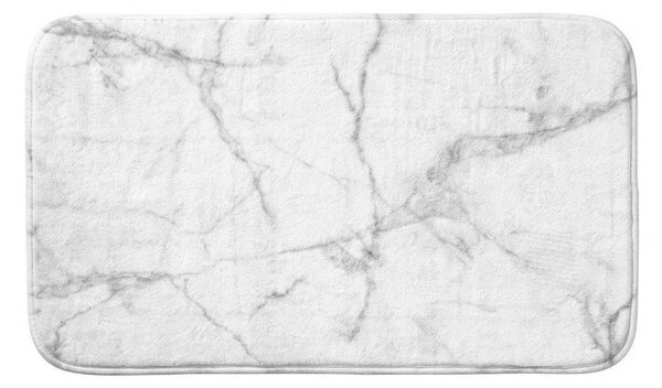 Fehér-szürke textil fürdőszobai kilépő 45x75 cm Marbre – douceur d'intérieur