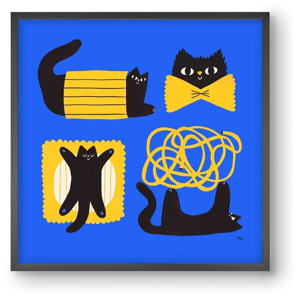 Pasta Cats - falikép keretben | artbridge