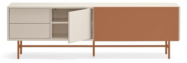 Téglavörös-bézs TV-állvány 180x56 cm Nube – Teulat