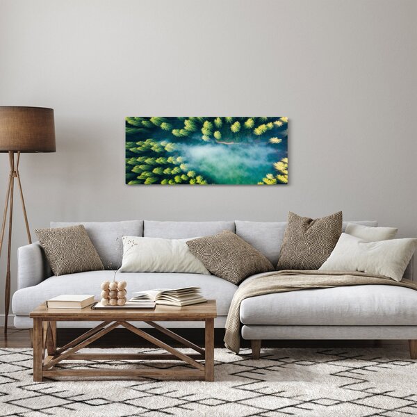 Kép - Egy ködbe burkolt erdő (120x50 cm)