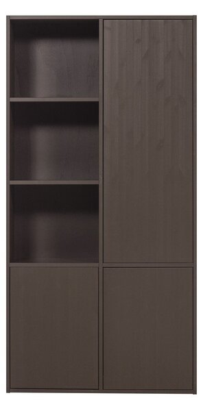 Sötétbarna borovi fenyő moduláris szekrény 108x215 cm Meggy – WOOOD