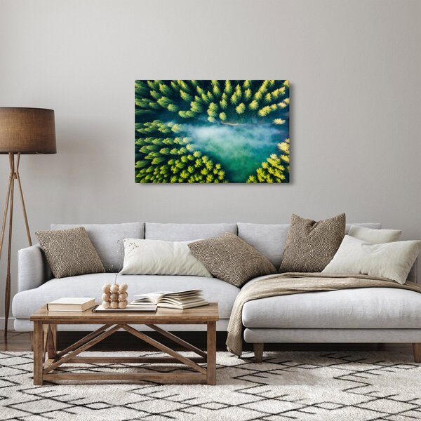 Kép - Egy ködbe burkolt erdő (90x60 cm)