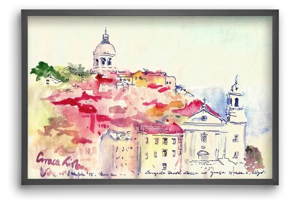 LISBON AQUARELLE NO.19 - falikép keretben | artbridge