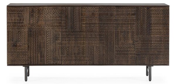 Sötétbarna mangófa komód 160x75x40 cm Kalai – MOME