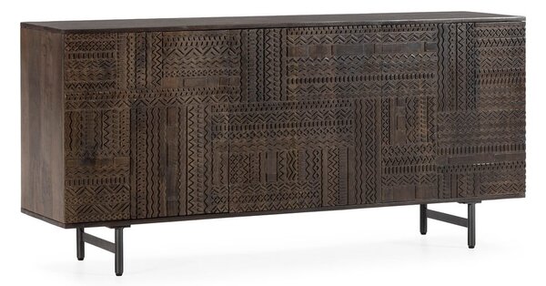 Sötétbarna mangófa komód 160x75x40 cm Kalai – MOME