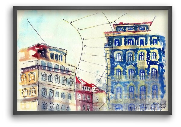LISBON AQUARELLE NO.18 - falikép keretben | artbridge