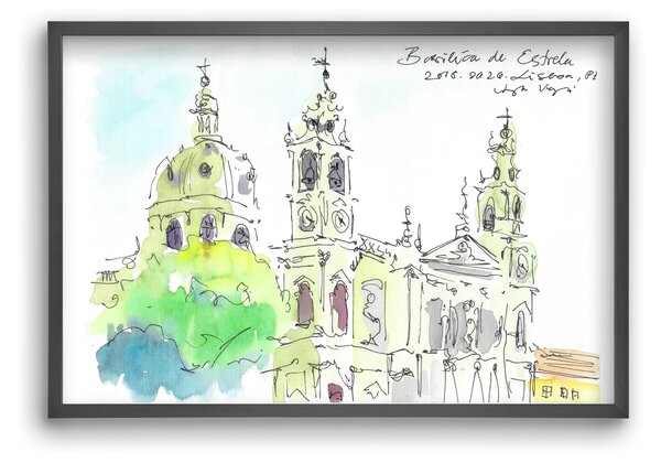 LISBON AQUARELLE NO.29 - falikép keretben | artbridge